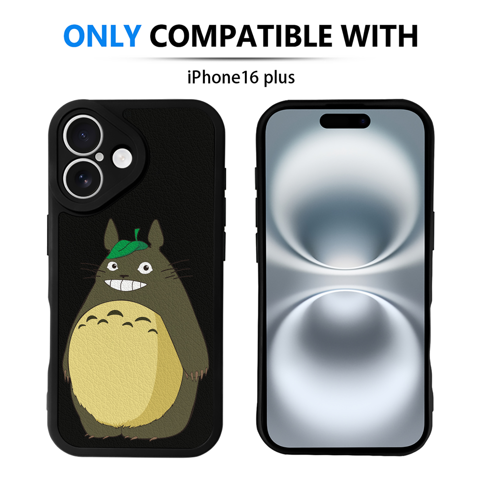 （画像用） となりのトトロ 草壁メイ 草壁サツキ My Neighbor Totoro Satsuki Kusakabe Mei Kusakabe 【iPhone 16シリーズ対応】シリコンスマホケース（レザー調） 材質：シリコン